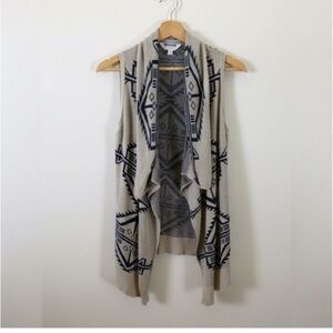 Charming Charlie Neutral Boho Navy Blue and Khaki Jacket